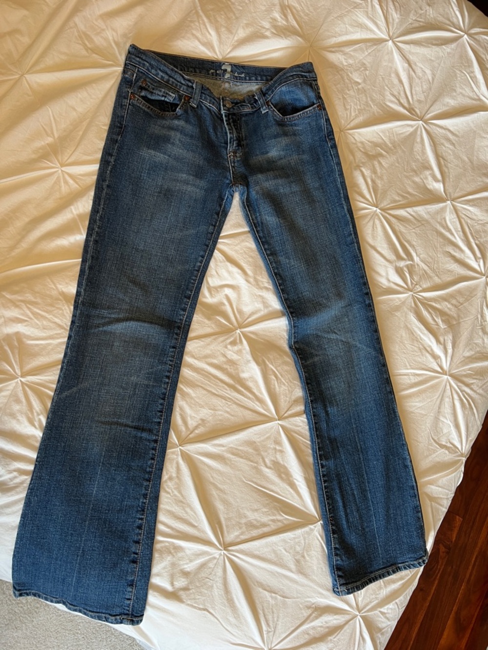 7 For All Mankind Dark Blue - Low Rise Bootcut Jeans Y2K